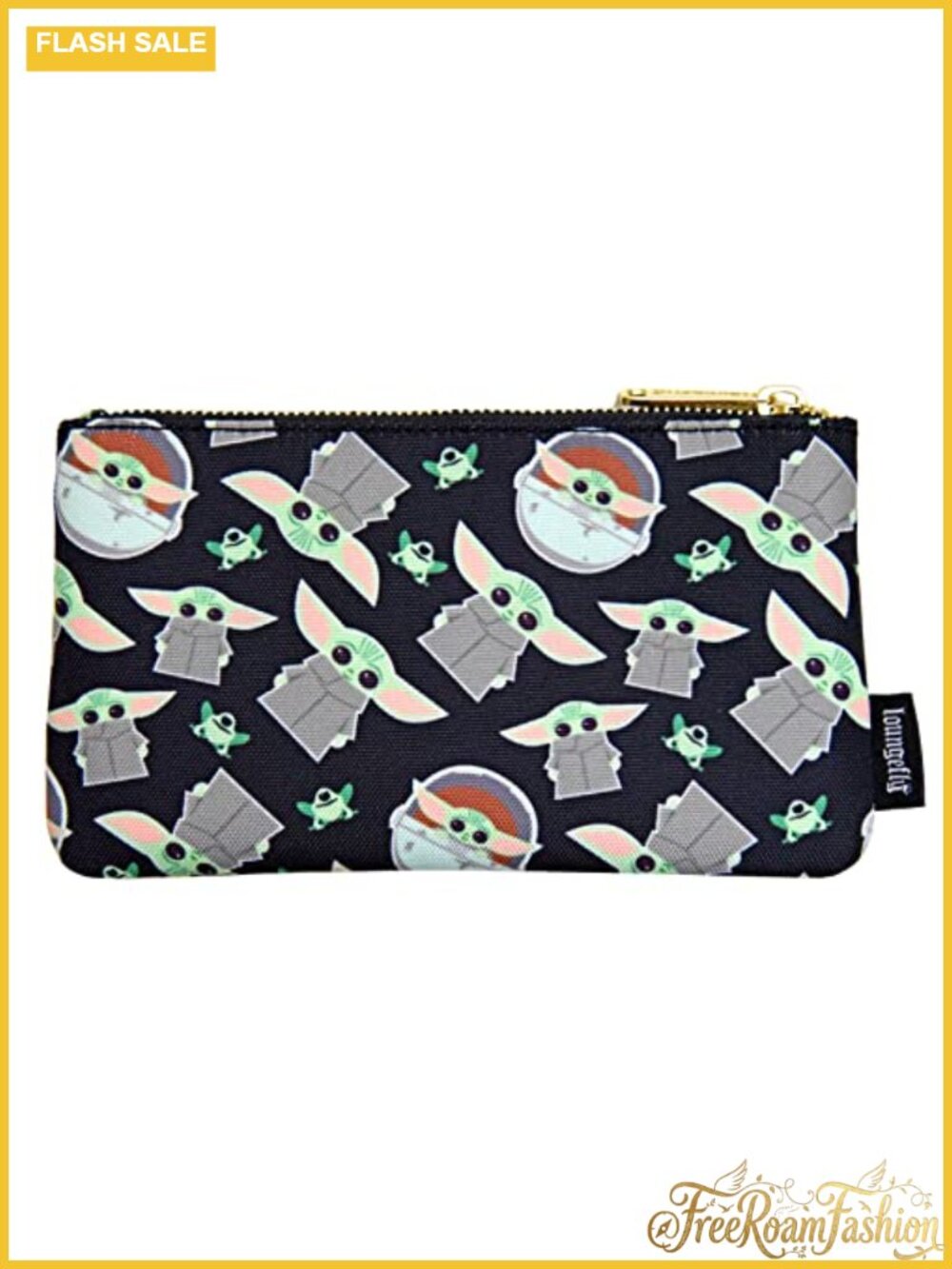 Star Wars Baby Yoda All Over Print Nylon Cosmetic Bag Travel Pouch